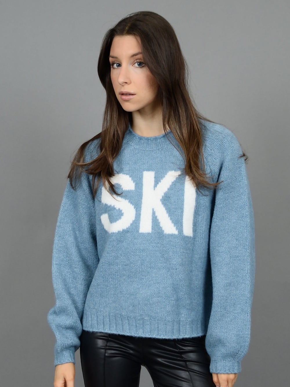 RD STYLE 'SKI' Graphic Crew Neck Knit Sweater| Blue Size M (New with tags)